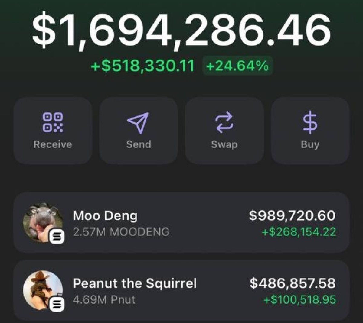 FezWeb3's tweet photo. I'm blessing 2 people with life changing $SOL in the next 24 hours!

15,000 #MOODENG worth $5,000 will go to someone who retweet's this

&amp; 15,000 $pnut worth $5,000 to someone who follows me!

Good Luck all. Good Day
#Solanamemecoins changing my life. Doing my part  🎁 https://t.co/p2002nVOpH