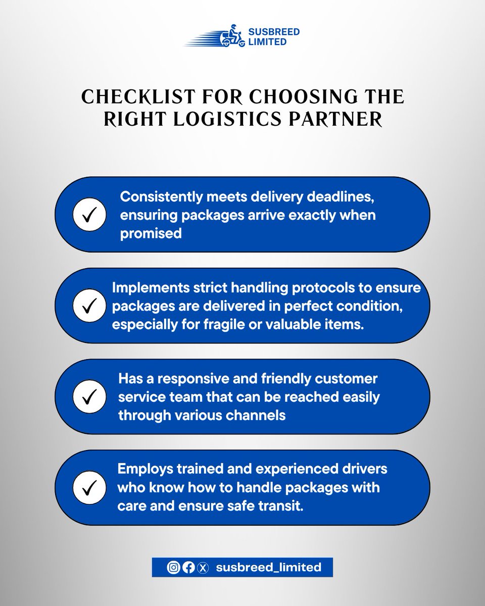 Susbreed_ltd's tweet image. the care they deserve. 📦💼 Let’s get your deliveries moving smoothly!

#LogisticsDoneRight #SusbreedLimited #ReliableDeliveries