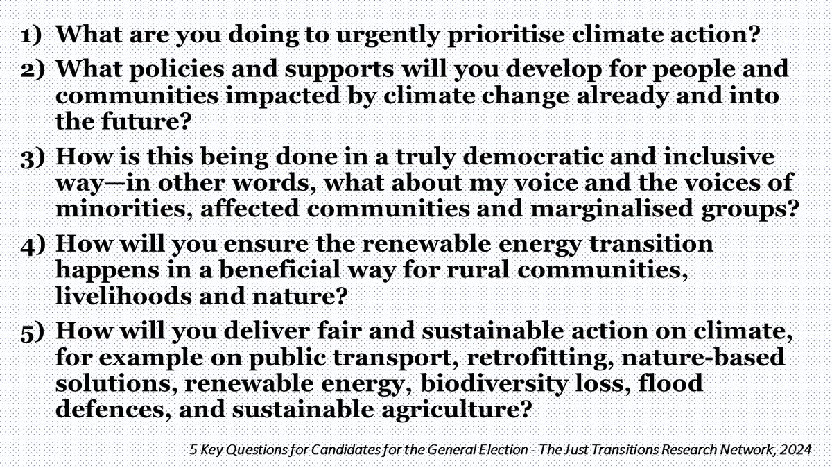 John Morrissey (@1johnmorr) on Twitter photo As candidates begin knocking on your door ahead of the election, the Just Transitions Research Network offer 5 key questions to ask politicians to bring urgent and fair climate action to the top of the agenda #ClimateActionNow <a href="/DCUClimate/">DCU Institute for Climate & Society</a> <a href="/diarmuidtorney/">Diarmuid Torney</a> <a href="/think_or_swim/">John Gibbons 🇵🇸</a> As candidates begin knocking on your door ahead of the election, the Just Transitions Research Network offer 5 key questions to ask politicians to bring urgent and fair climate action to the top of the agenda #ClimateActionNow <a href="/DCUClimate/">DCU Institute for Climate & Society</a> <a href="/diarmuidtorney/">Diarmuid Torney</a> <a href="/think_or_swim/">John Gibbons 🇵🇸</a>