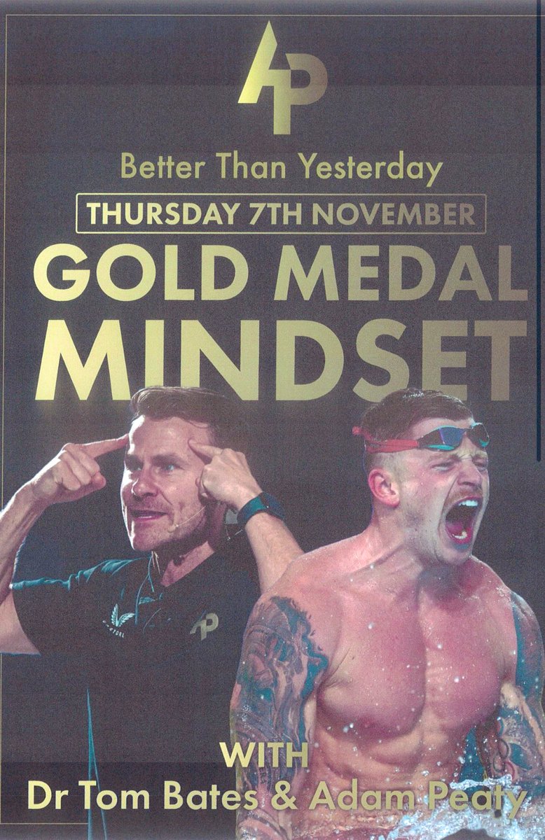 Dr Tom Bates (@_tom_bates) on Twitter photo The Gold Medal Mindset with <a href="/adam_peaty/">Adam Peaty OBE</a> in Saudi Arabia was truly Transformational 🚀 “Almost every successful person starts with 2 beliefs; the future can be better than the present, and I have the power to make it so” - David Brooks The Gold Medal Mindset with <a href="/adam_peaty/">Adam Peaty OBE</a> in Saudi Arabia was truly Transformational 🚀 “Almost every successful person starts with 2 beliefs; the future can be better than the present, and I have the power to make it so” - David Brooks