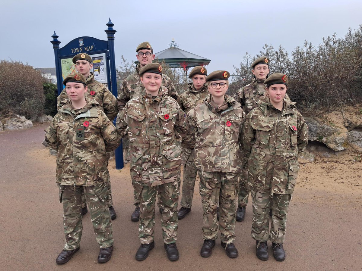 Cadets attending Remembrance Parade and Services both yesterday and today. We well remember them