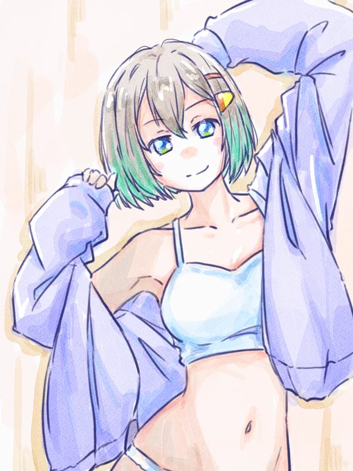 や、元々デッサン的にそういう方向のも描くように考えたからタマキさん肌率高いんだけどなー#タマキアルテ 