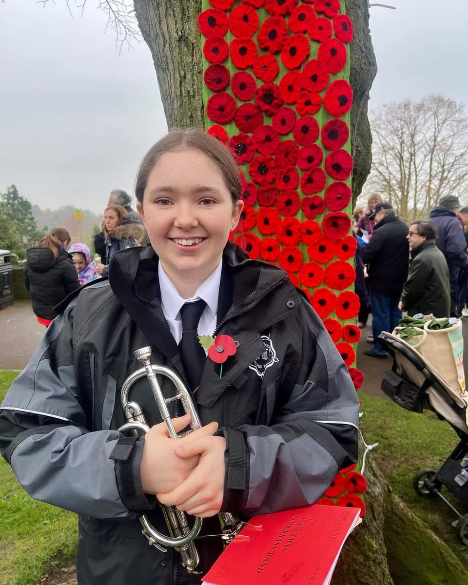 Thank you and well done to Daniel and Ella who played The Last Post and Reveille at St John's Church and at the War Memorial yesterday.
Well done to Max who took place in his first parade with the band yesterday.
#Knaresborough #WeWillRememberThem