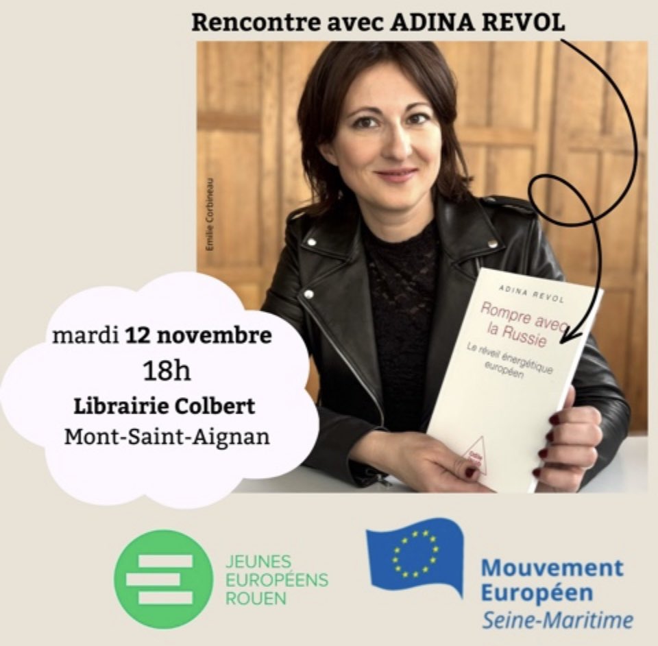 📚Demain à Rouen !📚

Rendez-vous à la librairie Colbert pour la dédicace de Rompre avec la Russie : le réveil énergétique européen. 

Venez échanger sur un tournant géopolitique majeur : la rupture avec le gaz russe et ses répercussions.

👉 Quel avenir pour l’Europe
