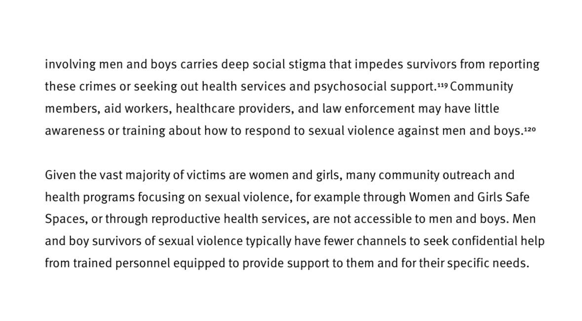 tw://SA, children 

Men and boys in Sudan are also being raped. It's heavily stigmatized, which is why there's less data, but it has happened and no doubt continues to happen.

#KeepEyesOnSudan