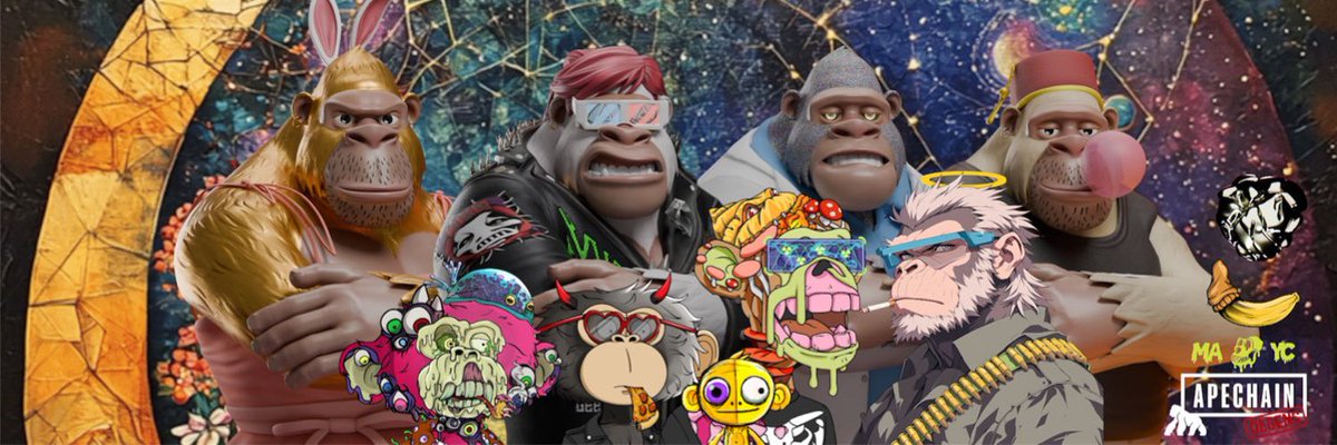 Gongko_'s tweet photo. Check out my new header! 🖼️ It's featuring my favorite NFT from the Apechain ecosystem. ApeChain's community and creativity never cease to amaze me.
A very beautiful background from #Fifty50
#NFT #ApeChain 🦍⛓ https://t.co/izlWTbLBdr