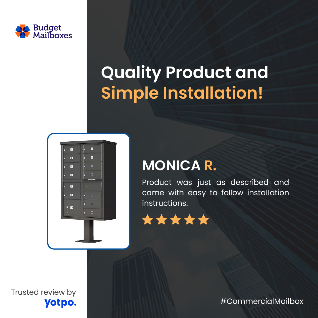 BudgetMailboxes's tweet photo. Listen to Monica! 🌟

Quality product, easy installation — our commercial mailboxes are designed with you in mind.

Buy Now at: https://t.co/InM9Fpi0Eu

#CustomerTestimonials #CustomerLove #HappyMailboxes #Mailbox #MailboxGoals #CommercialMailbox #MailboxStyle #ElegantExteriors https://t.co/rFGYuaCJNo