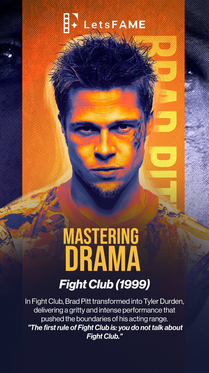 letsfameapp's tweet photo. Brad Pitt: A Journey Through Iconic Roles and Unmatched Talent!
#Bradpitt #Hollywood #LetsFAME https://t.co/c2G6XMygew