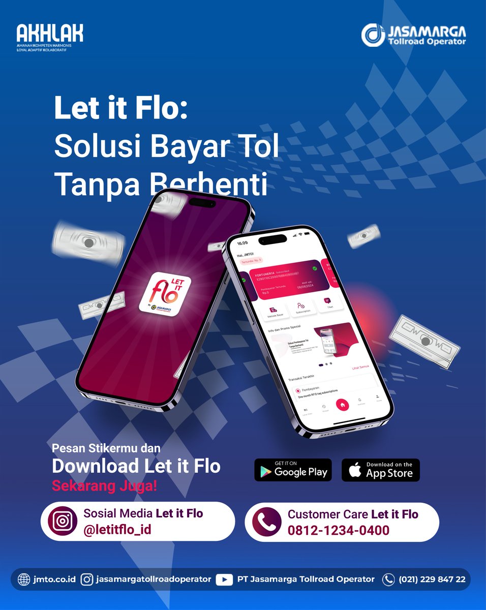 Halo #SobatJMTO

Sekarang dapetin stiker Let it Flo lebih mudah lho. Cukup menghubungi Customer Care Let it Flo via Chat WhatsApp, KawanFlo akan mendapatkan informasi untuk dapetin Stiker RFID Let it Flo.

Yuk simak informasinya lebih lanjut ya!
#letitflo
#JMTO