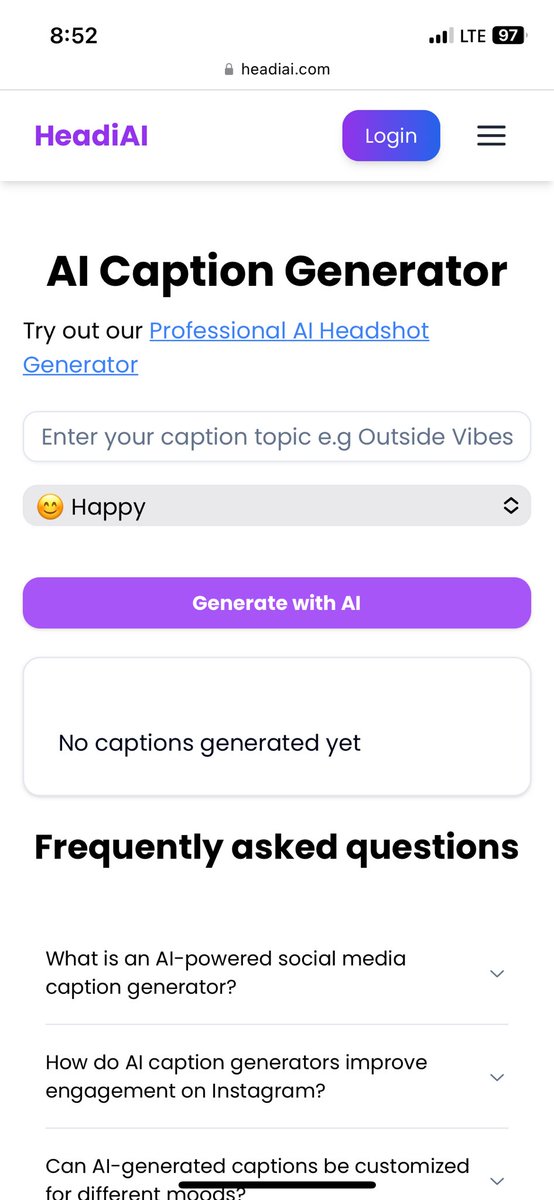 TadalaUI's tweet image. Struggling to come up with a caption for social media? 

-use this free tool 👉🏽 headiai.com/ai-caption-gen…