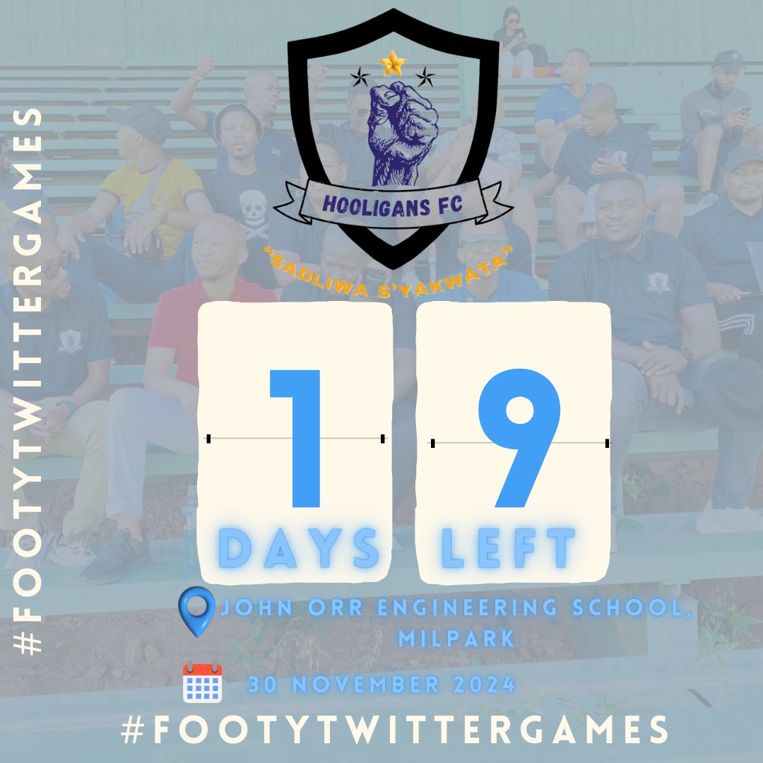hooligansFC2023's tweet image. 𝟭𝟵 𝗗𝗮𝘆𝘀 

#FootyTwitterGames
#HooligansFC ✊🏽