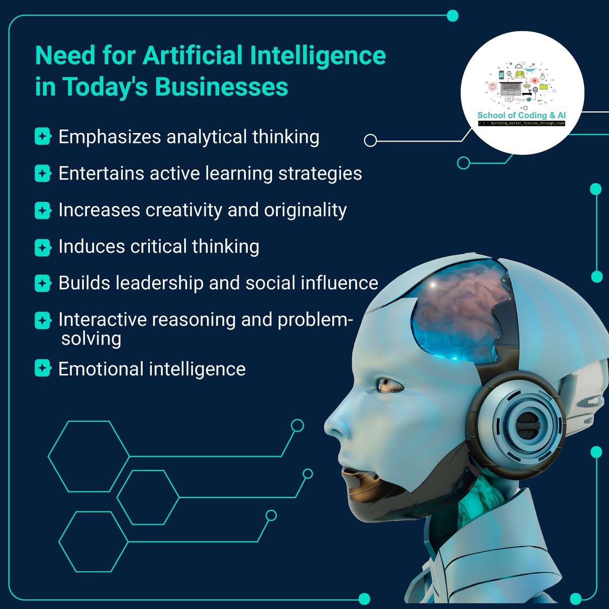 schoolofcoding's tweet photo. 🔍 Explore how AI is transforming problem-solving, emotional intelligence, and even leadership!

💡 Ready to unlock the power of AI for your business? Let’s dive into the future of innovation together!

#ArtificialIntelligence #BusinessInnovation #FutureOfWork #SchoolOfCoding https://t.co/R6Yk4wI3q8
