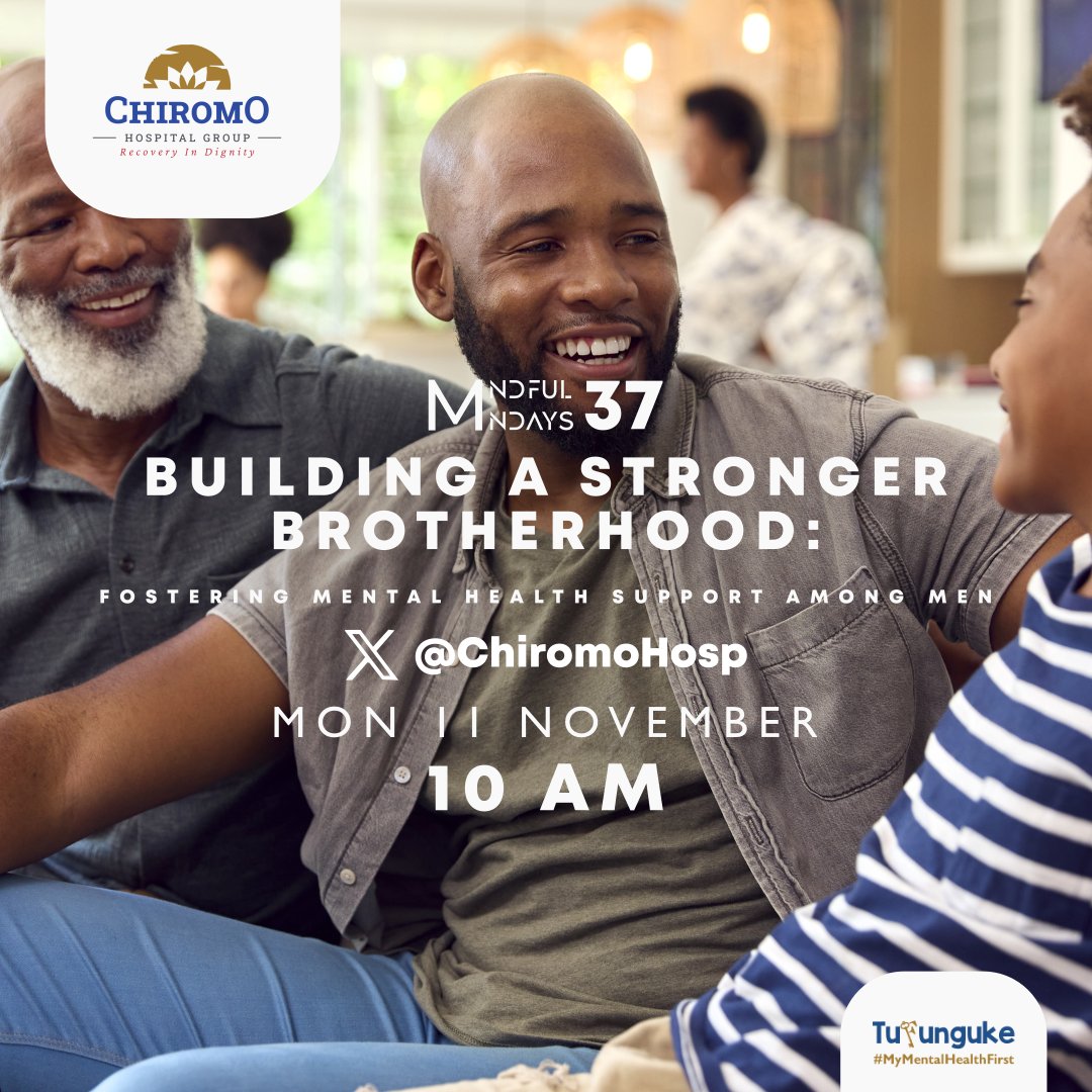 ChiromoHospGrp's tweet photo. Good Morning and welcome back to the 37th #MindfulMondays Xchat where we #demistify #mentalhealth
Topic of the Day: Building a Stronger Brotherhood: Fostering Mental Health Support Among Men
This is in commemoration of #Movember, in commemoration of men's mental health and overral well being
Let's Go!