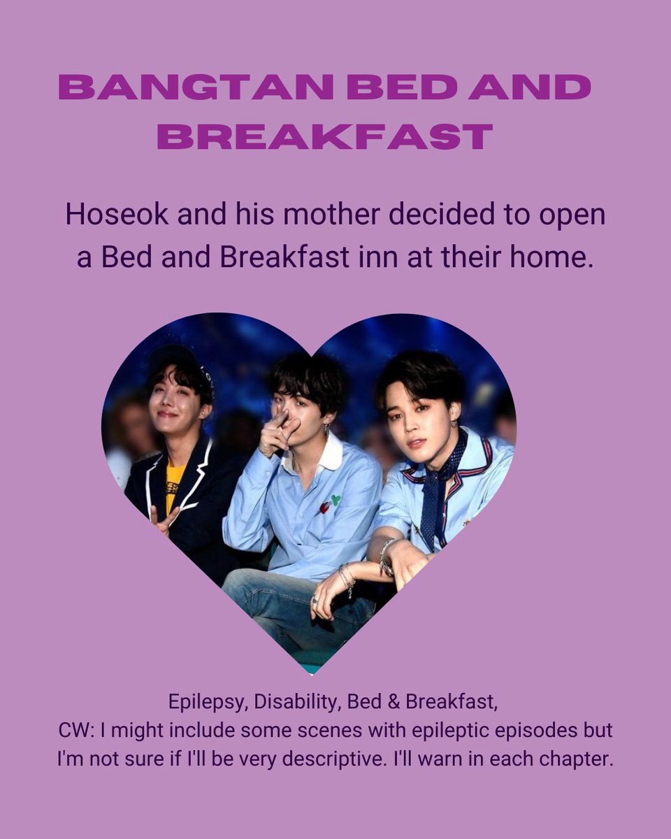 BTSDisability's tweet photo. Bangtan Bed and Breakfast

Jimin/J-Hope/Suga

Hoseok and his mother decided to open a Bed and Breakfast inn at their home.

Epilepsy, Disability, Bed &amp; Breakfast, 

https://t.co/WOWzphT5Dw https://t.co/dhvpwcwZTX