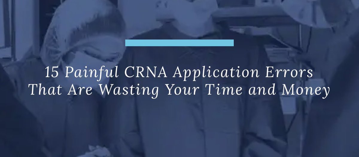 CRNA_Today's tweet photo. 15 Painful CRNA Application Errors That Are Wasting Your Time and Money - to learn more click here —>> https://t.co/4fP11jpTDT https://t.co/gT2u4uNpfF