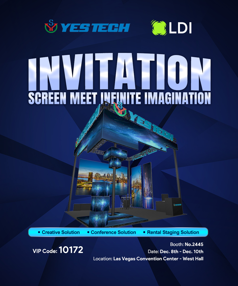 YESTECH_LED's tweet image. We’re ready to wow at LDI Show 2024 on December 8-10!🚀
Use VIP Code 10172 for a free pass. Be sure to stop by booth 2445 to get inspired for your next events!🌟
Register here: xpressreg.net/register/ldix1…
#YESTECH #LDIShow2024 #LEDsolution #LEDscreeen