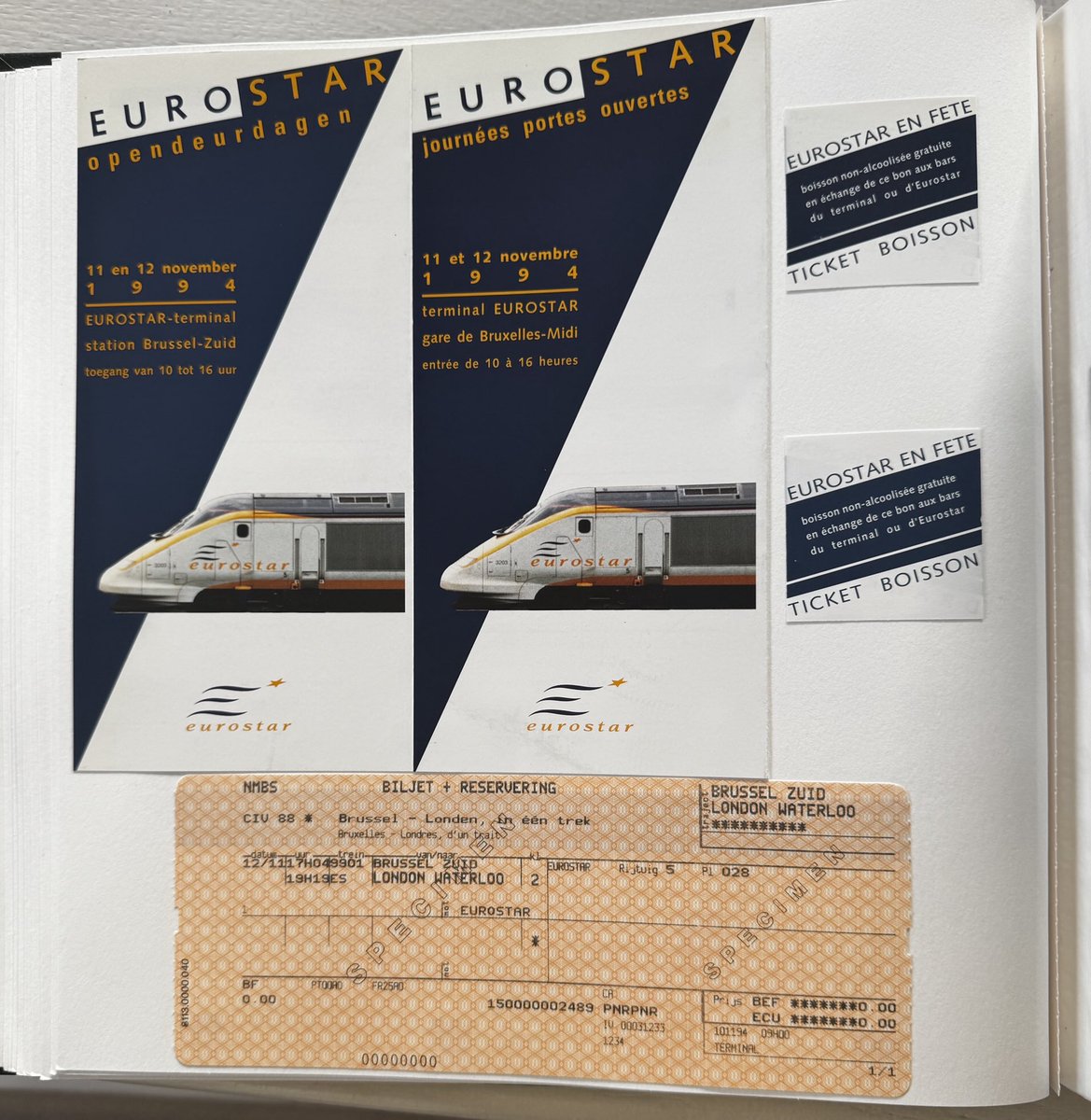 TrainManagerJo's tweet image. 11&12/11/1994. The world got to see @eurostar for the first time at the open days in Brussels-Midi - 3 days to go until commercial launch #eurostar