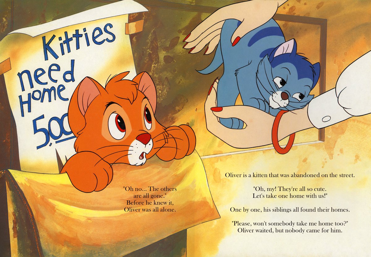 Keihound's tweet image. An obscure Japanese Oliver and Company book I found, scanned, tidied and did a quick fan translation for.🐈
