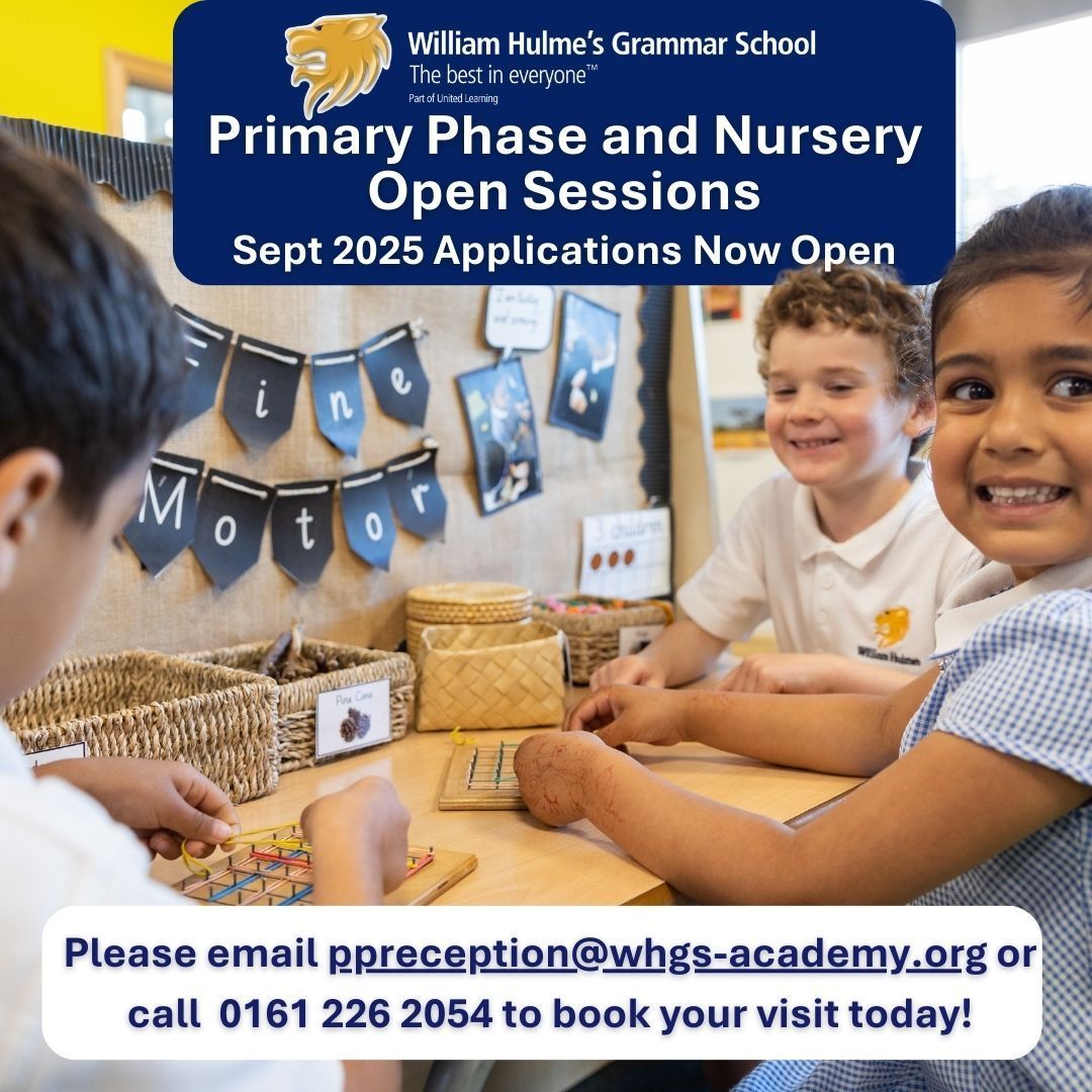 Primary and Nursery Open Sessions now available to book! 🦁 

Thursday 14 November 9-10am
Monday 25 November 2-3pm
Tuesday 10 December 9.30-10.30am 

Get in touch with our primary reception team to reserve your place today!