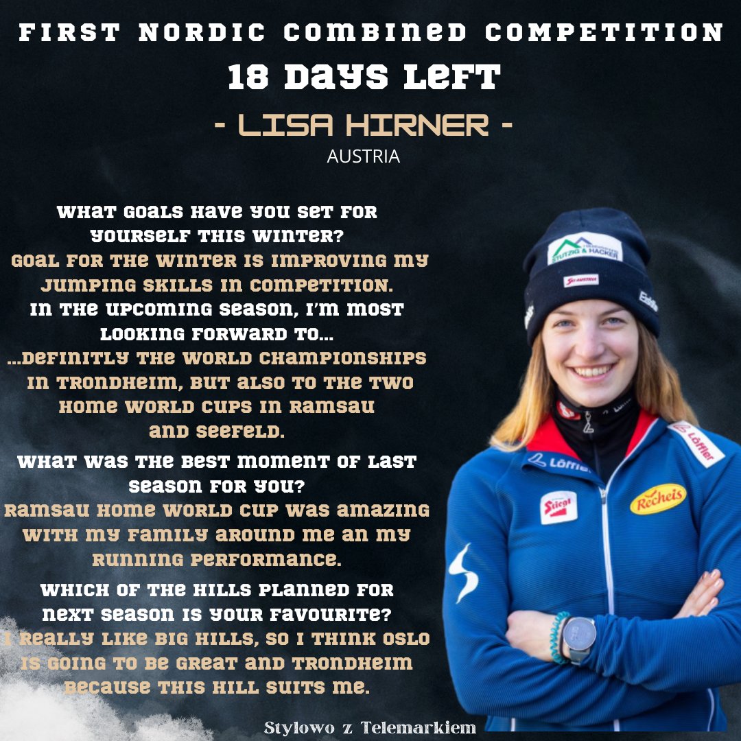 szt_redakcja's tweet image. Lisa #Hirner 🇦🇹 likes to jump on large ski jumping hills. This season, the first historic Women's World Cup competition at a large hill will take place in Oslo. The winter cycle starts in 18 days!

📸: APA/Georg Hochmuth

#fisnoco #nordiccombined