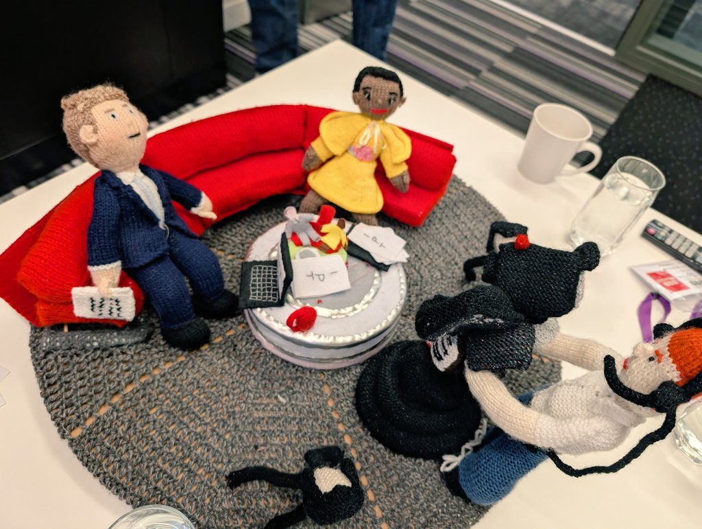 Zoe Kleinman (@zsk) on Twitter photo I'm at <a href="/BBCBreakfast/">BBC Breakfast</a> this morning and someone has crocheted the set and the presenters - how awesome is this I'm at <a href="/BBCBreakfast/">BBC Breakfast</a> this morning and someone has crocheted the set and the presenters - how awesome is this