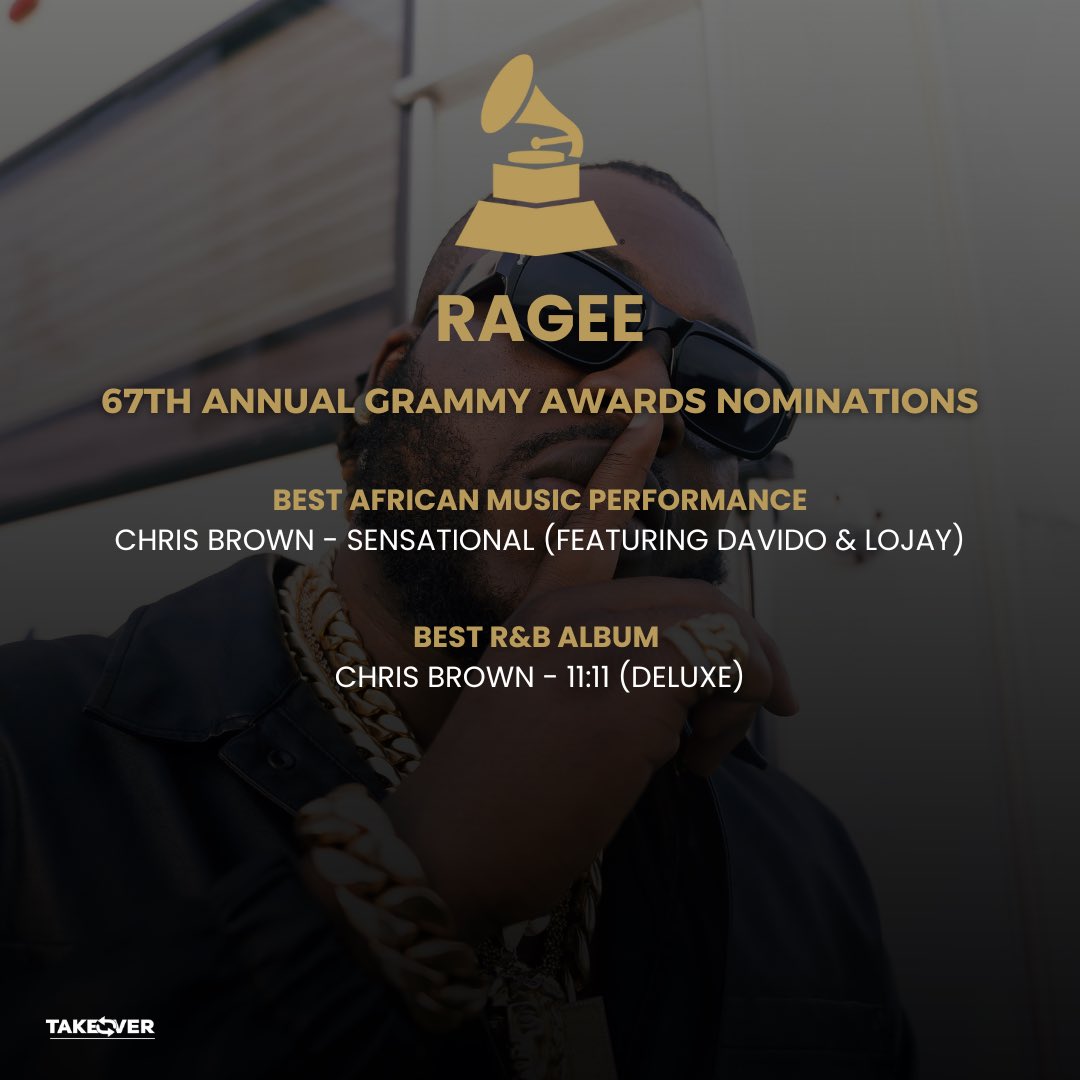 2 Grammy nominations !!

Grateful for the opportunity to work on this project.

Thank you <a href="/davido/">Davido</a> 

Cc <a href="/chrisbrown/">Chris Brown</a> <a href="/Lojaymusic/">Lojay</a>