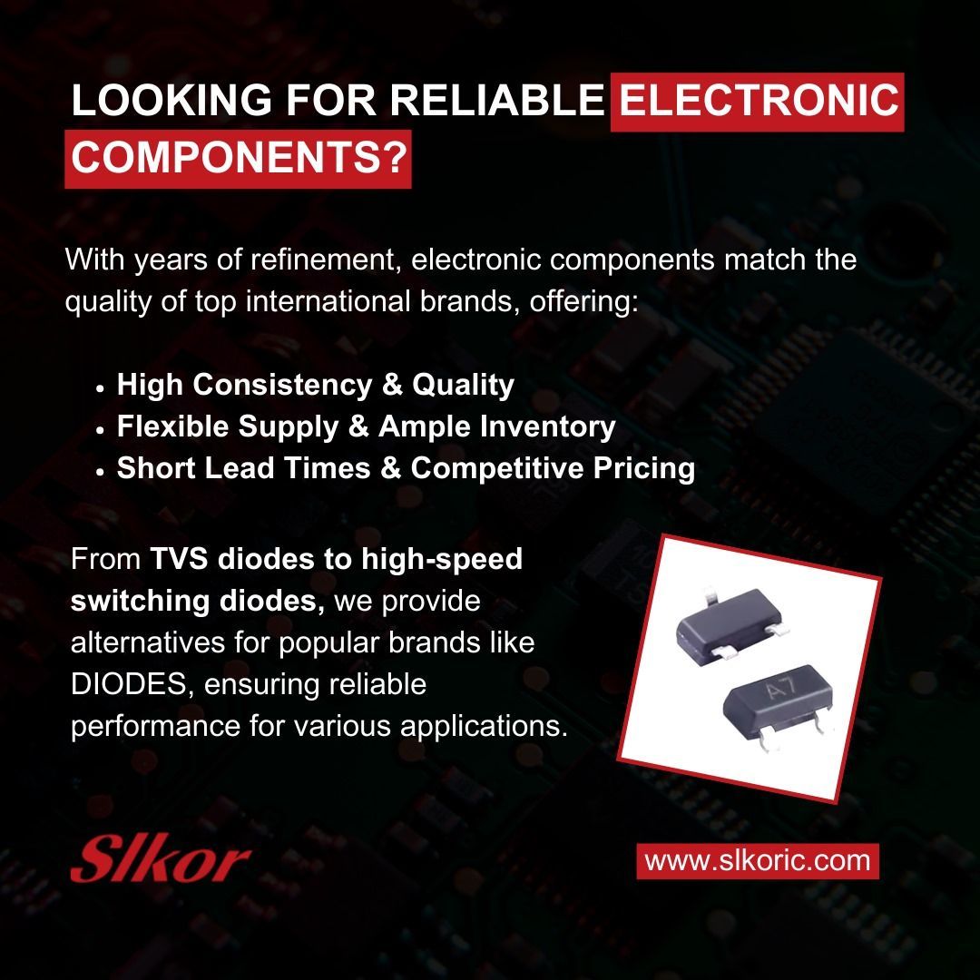 slkorsemicon's tweet photo. When it comes to sourcing reliable electronic components, quality and consistency are key. At Slkor, we ensure just that by matching the standards of leading international brands.
๐ Ready to explore more? Visit https://t.co/j5oqHUiMdn
#Electronics #ReliableComponents https://t.co/hGMub1Oz7J