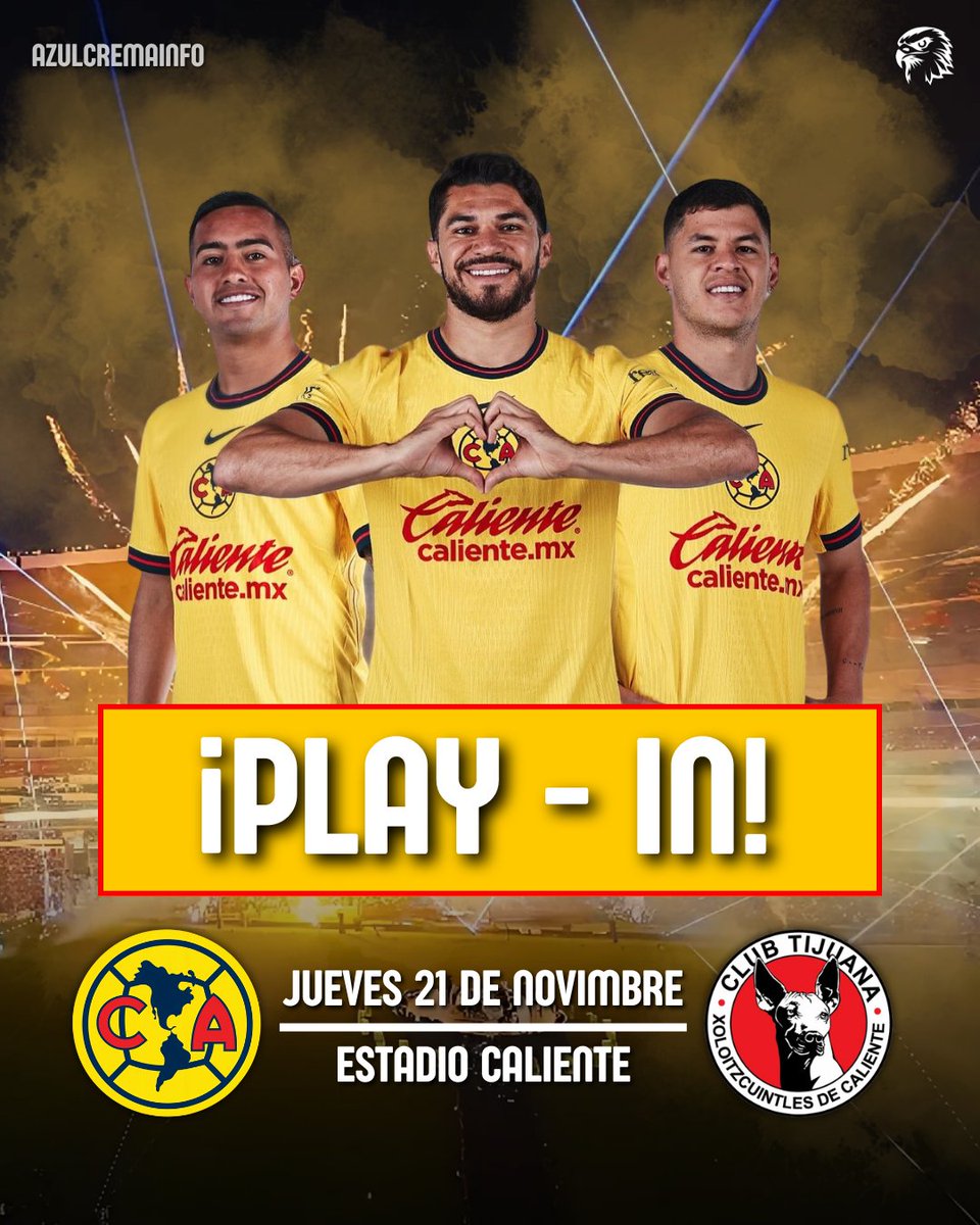 azulcremainfo's tweet photo. ¡¡COMPLETAMENTE OFICIAL, TENEMOS RIVAL!!🚨

SE DEFINIERON LOS CRUCES DE PLAY IN DEL APERTURA 2024 Y EL CLUB AMÉRICA ENFRENTARÁ A LOS XOLOS DE TIJUANA CON LA POSIBILIDAD DE AVANZAR A LA LIGUILLA GANANDO O, EN DADO CASO DE PERDER, JUGAR DOBLE PLAY CONTRA EL GANADOR DE CHI VS ATL. https://t.co/QNBG6YBXr2