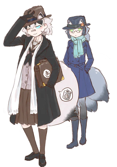 ギョウブとダンザブロウはしれっとクソ高い服持ってそう。そんで地元の有力者とかに接待されてそう。#冬毛フレンズ 