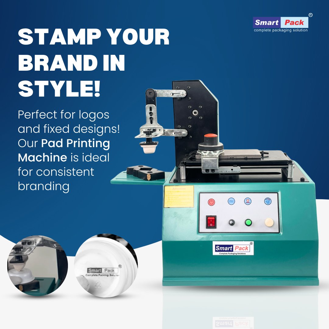 SmartPackIndia's tweet image. From Plastic to Metal—Perfect Prints Guaranteed! 
The Pad Printing Machine ensures flawless, multi-surface printing—ideal for branding on any plastic or metal product. 

#PrintPerfectly #PadPrintingMachine #FlawlessBranding #MultiSurfacePrinting #AccurateDesigns