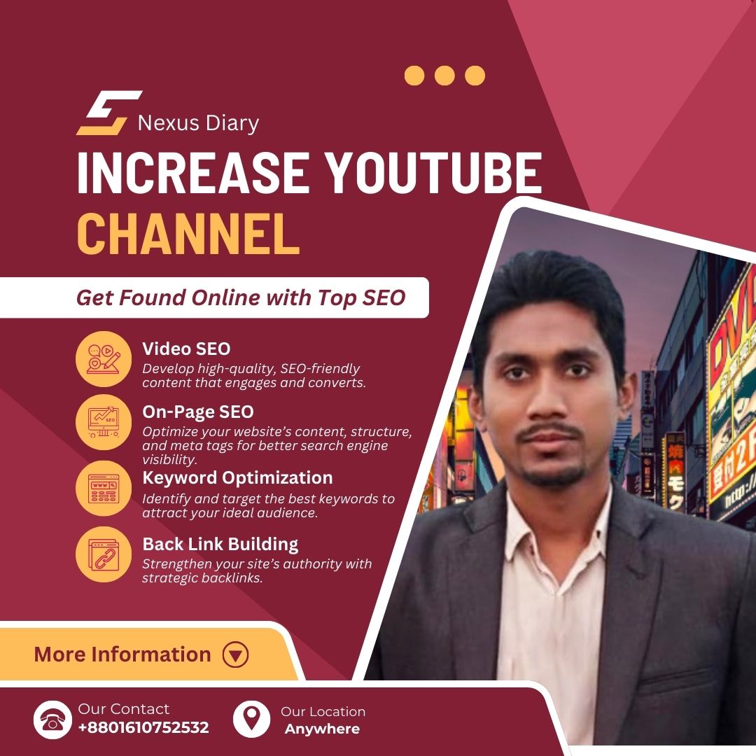 JakirHossen2230's tweet photo. How to Increase YouTube Channels with SEO?
✨Please click here this link:
https://t.co/gJwXl3nO2B...
#youtubecreators, #YT_videoseo, #seo,#seo_bdexpert, #Freelancer_Jakir_Hossen,
#Nexus_Diary, #Fixertise, #seospecialist,
#YouTubevideoSEO, #YouTubeManager,
#YouTube, https://t.co/UuMyPLpp0a