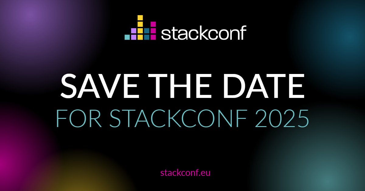 Netways's tweet image. #stackconf is back!
Mark your calendars for April 29 &amp;amp; 30 for a deep dive into the latest #cloudnative and infrastructure solutions!
stackconf.eu