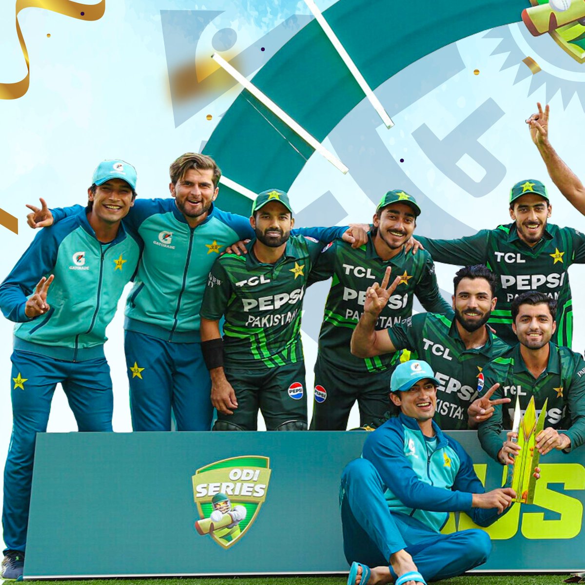 BahriaTownOffic's tweet photo. Congratulation Team Pakistan on a remarkable triumph in Pak vs Aus ODI 2024 series.
#PakvsAus #CongratulationsTeamPakistan #GreenThunder #IncredibleWin #Cricket #PakistanZindabad #BahriaTown #Pakistan #BahriaTownPakistan https://t.co/UvfBp8URQn
