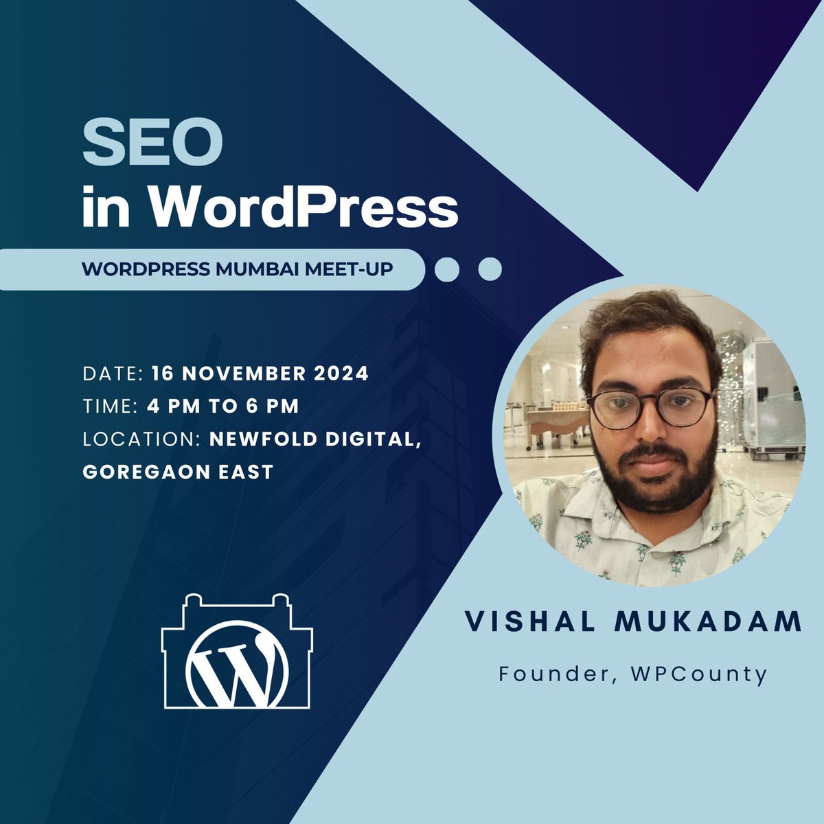 wpmumbai's tweet photo. π Date: 16th November 2024
β° Time: 4:00 PM - 6:00 PM
π Venue: Newfold Digital, Goregaon East
Join us at SEO in WordPress π https://t.co/FRmFUuKk9E
Letβs learn, network, and grow together!
#Meetup #WordPress #WordPressMeetup #MumbaiEvents #SEO #SEOinWordPress https://t.co/8NyhdzWAHj
