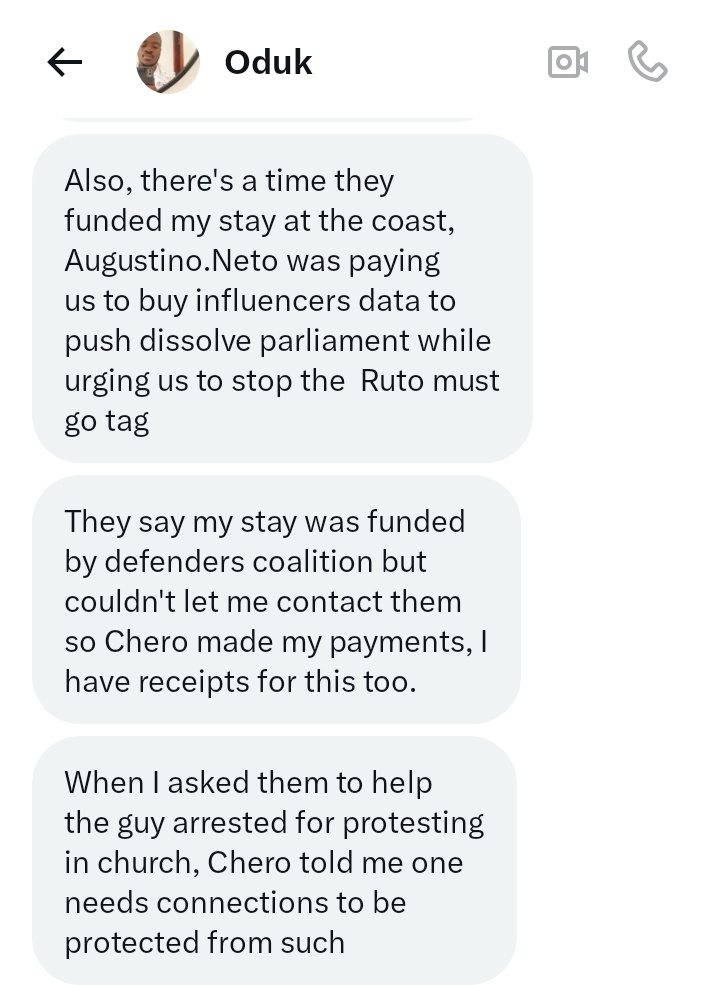 AokoOtieno_'s tweet image. Huyu shoga @_oduk amefirwa nyumba la choo mishipa zikaachana has been in my DM since 2022 

Two months or so ago, he came claiming @JerotichSeii (pictured with him) was recruiting bloggers chini ya maji to kill the Gen Z clamour 

He said waliitwa Geko club, hapo Kilimani, same