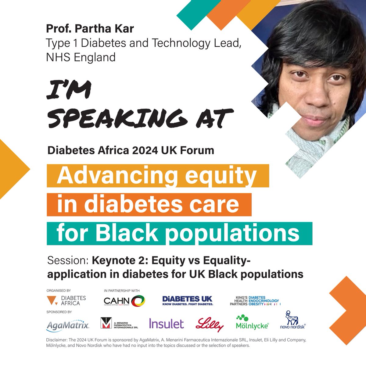 In a few weeks?

We have the conference hosted by <a href="/diabetes_africa/">Diabetes Africa</a>

Exploring how we can close the gap in #diabetes inequalities in Black populations within the UK

We made good progress with #CGM -its time now for #ClosedLoop 

Come along / RT pls

Link:

diabetesafrica.org/event/diabetes…