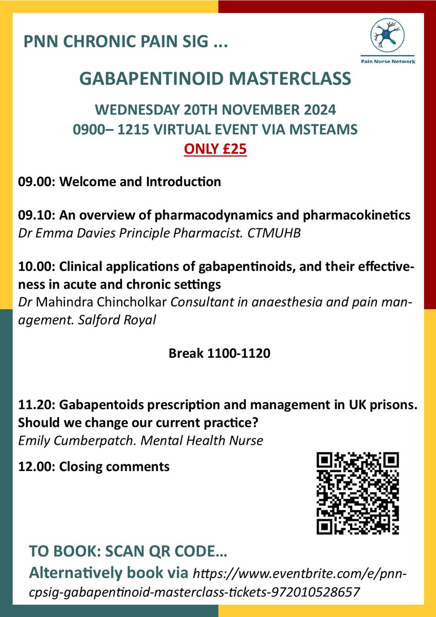 There's still time to get your tickets for next weeks Gabapentinoid Masterclass- book now to avoid disappointment