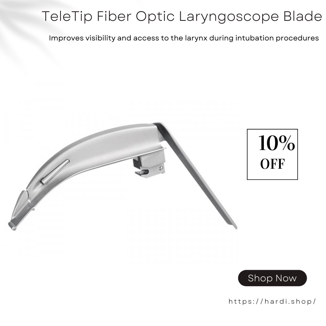 hardishop's tweet image. Enhance your intubation procedures with the TeleTip Fiber Optic Laryngoscope Blade #4. Shop now at t.ly/AgVhd

#TeleTipLaryngoscopeBlade #FiberOpticLaryngoscope  #ENTTools #AirwayManagement #Laryngoscopy #FiberOpticTechnology #SurgicalTools  #AnesthesiaTools