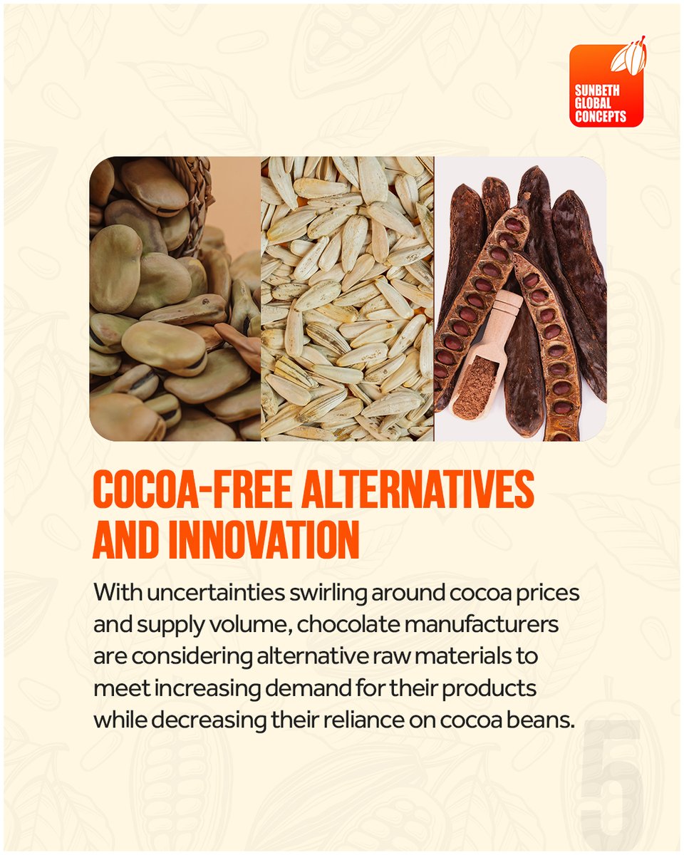 sunbethgc's tweet image. Which of these trends is likely to have the most impact on the industry in the new year?

#cocoaindustry #cocoaproduction #cocoaseason #cocoafarming #cocoaharvestseason #sunbethglobalconcepts #sustainabalecocoa #EUDR