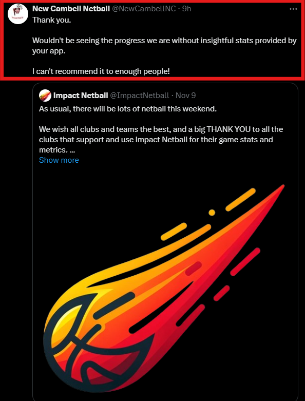 Wonderful to receive such a glowing endorsement from a Prem 1 team! 
Thank you <a href="/NewCambellNC/">New Cambell Netball</a> 🫶💕
#netball