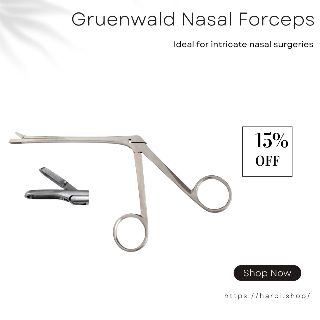 hardishop's tweet image. Get the Gruenwald Nasal Forceps Through Cutting 4.5" – the essential tool for your medical needs. Shop now rb.gy/ittd9t

#GruenwaldNasalForceps #SurgicalInstruments #ENTTools #NasalSurgery  #Forceps  #SurgicalTools #NasalExamination  #Rhinology #SurgicalEquipment