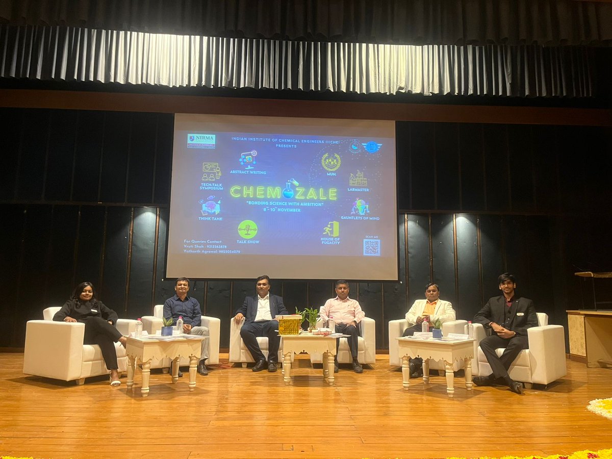NirmaUniTweets's tweet photo. Nirma University's IIChE hosted βChemozaleβ to boost innovation and industry ties, featuring Startup Shark, inspiring talks, and competitions for aspiring engineers.
#NirmaUniversity #Chemozale #Innovation #IIChE #Engineers #NirmaEvents #Startups #Excellence #Nirma #NirmaUni https://t.co/UoMOTSqsvN