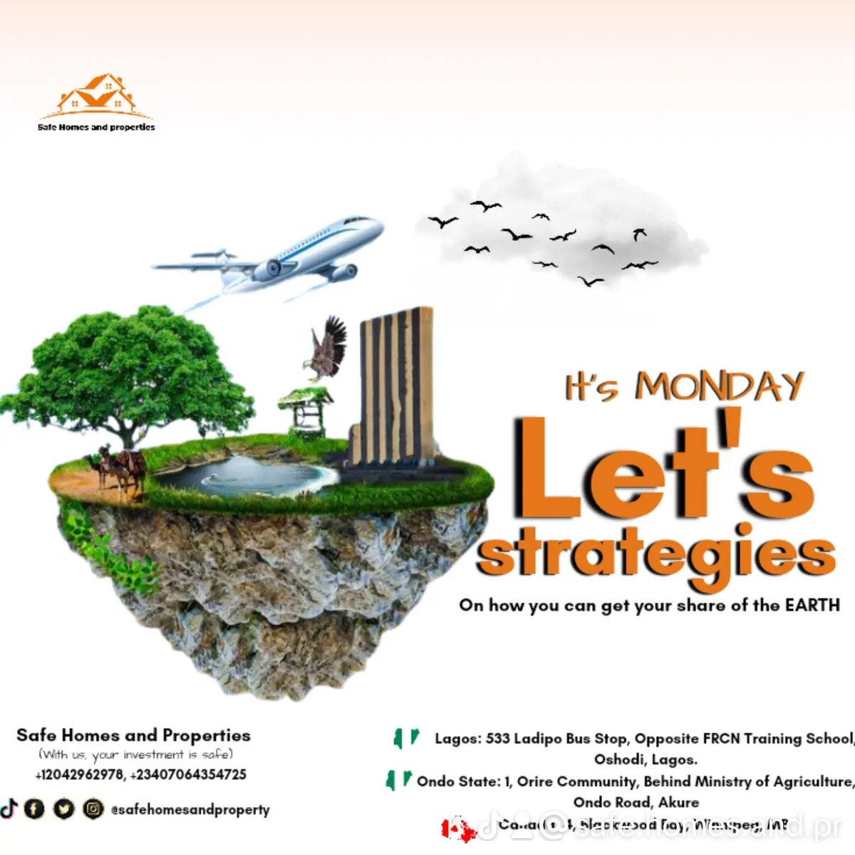 It's a Monday morning,

Let's Strategies on how you can own a piece of the earth. Does this interest you?

Reach out to our DM let's deal.