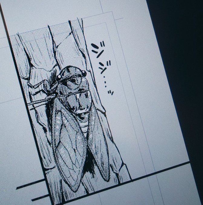 アブラゼミ描いててあまりにも季節外れ過ぎでは…?と思った。 