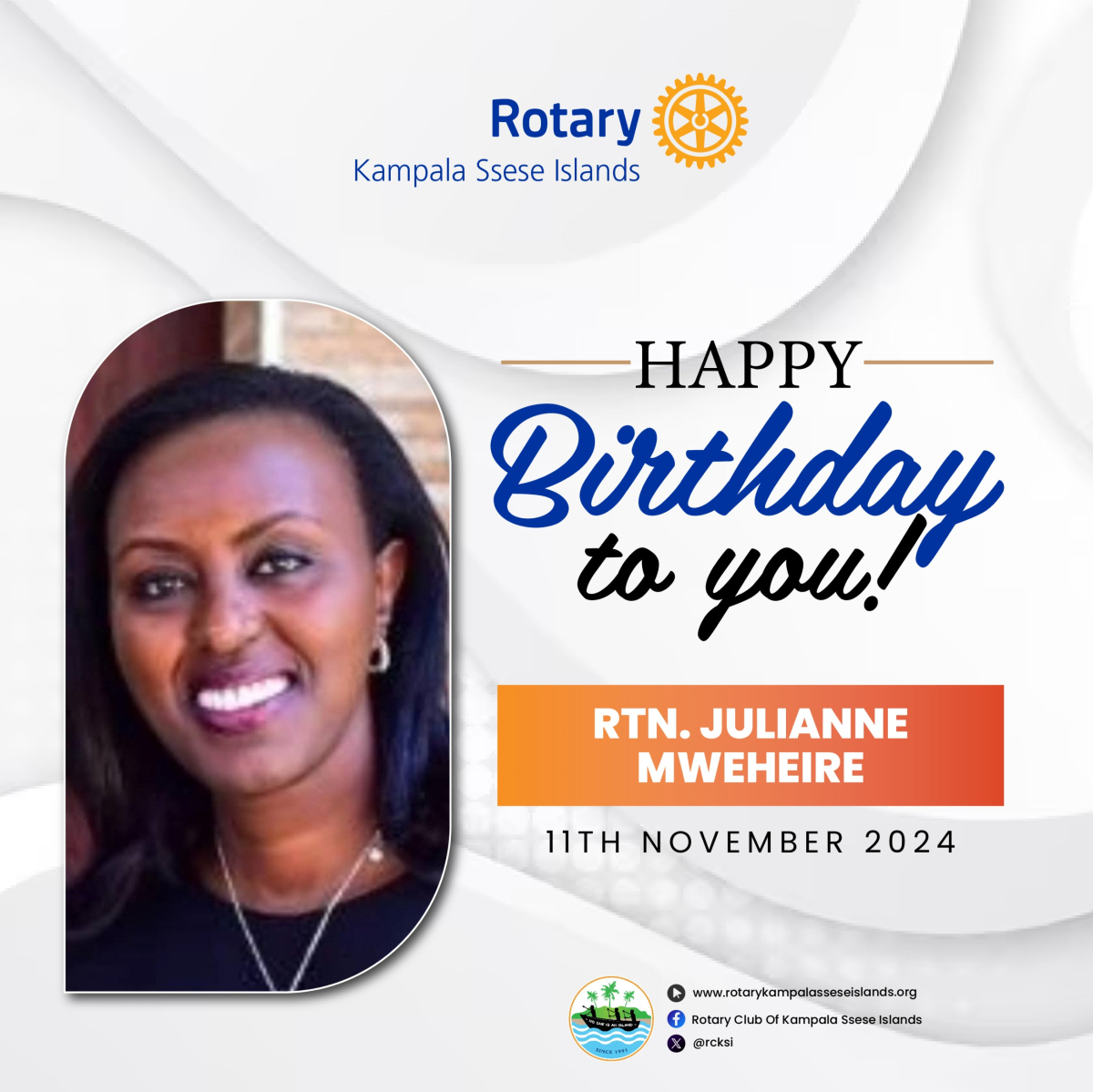 RCKSI's tweet photo. #SseseCelebration #HappyBirthday to Rtn Julianne!! May God bless you for having such a big heart!! #GenerosityRocks #RCKampalaSseseIslands https://t.co/IvhSTYSrdA