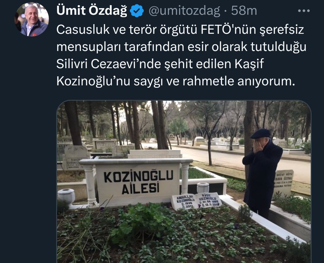 Kadrolu provokatörden günlük nefret yükleme/yönlendirme paylaşımı.

Her şeyi itiraf kararı alan Kaşif Kozinoğlu'nu, cezaevindeki koğuş arkadaşı olan meşhur insan kasabı Hasan Atilla Uğur'un öldürdüğünü herkes biliyor.