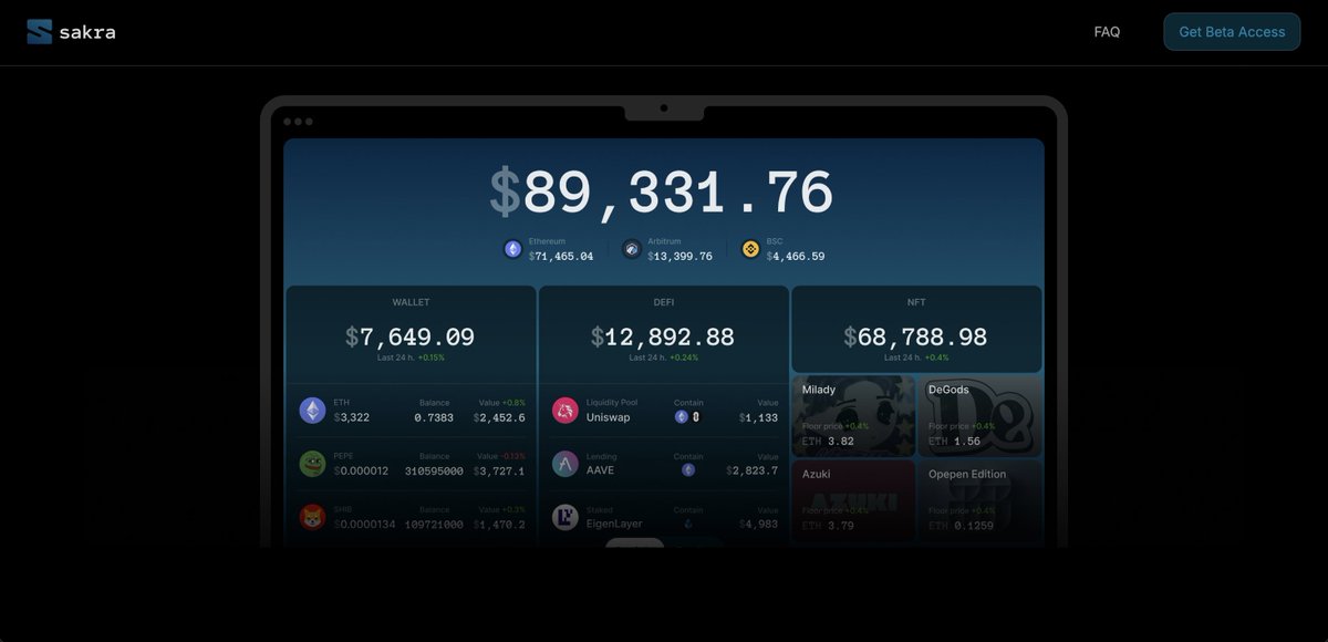 $BTC is scyrocketing after the US elections

This is a perfect time for Sakra to share the last sneak peek of our landing that we are releasing in the following week

Stay tuned to have access to the best #portfolio tracker!