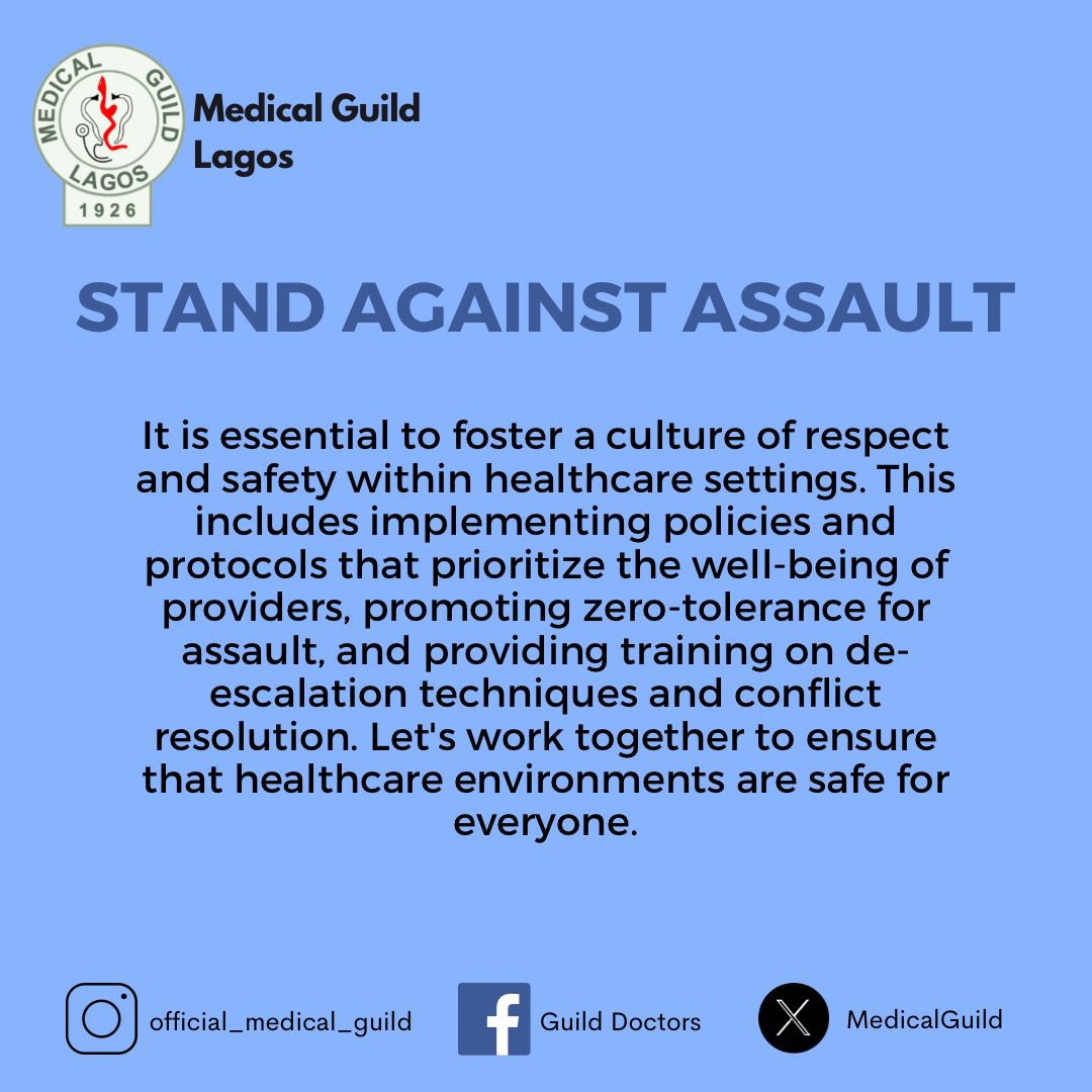 MedicalGuild's tweet photo. Itโs a new week. Let us all stay together and fight against assault in the workplace.
#medicalguild #guilddoctors https://t.co/1o5eiQEtKZ