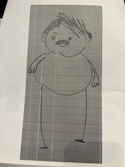 Aoibhín who is 7 saw me on tv and decided to draw me…. The likeness is uncanny.