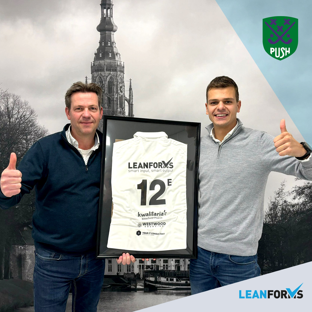 LeanForms's tweet image. 🏑🎉  LeanForms is de komende drie jaar hoofdsponsor van het Heren 5 team van de Bredase Hockey Vereniging Push! 
Wij wensen het team een succesvol seizoen vol mooie overwinningen! 🏑

#LeanForms #Sponsorship #bhvpush